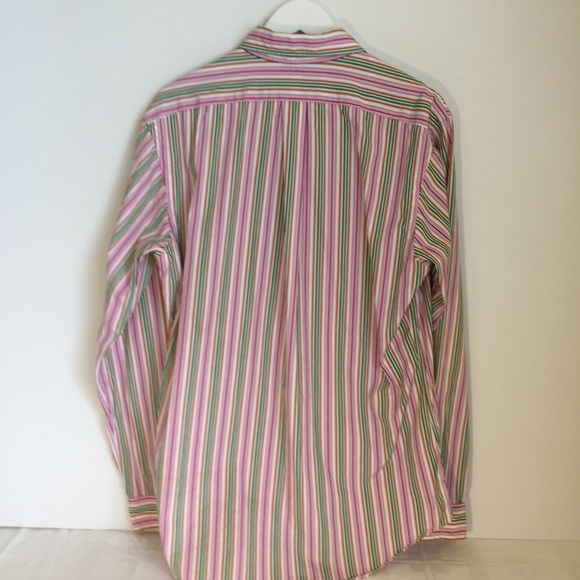 RALPH LAUREN sz 16 button up shirt pink green - Picture 5 of 15